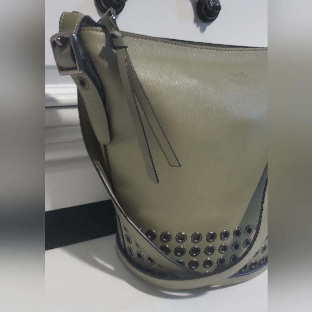 Coach Bleecker Grommets Mini Duffle Bag Glove tanned Leather Crossbody Handbag - Picture 9 of 15